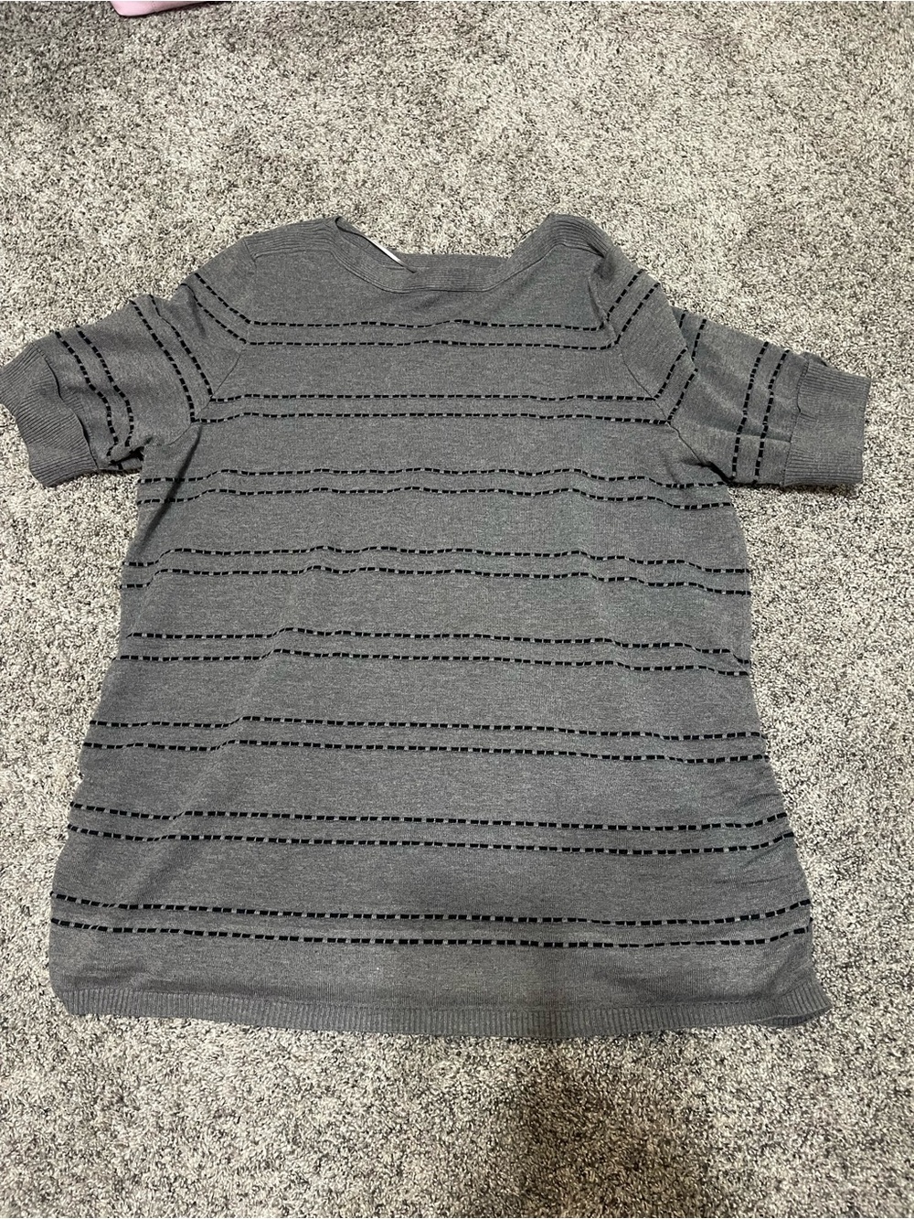 Apt. 9 Gray Short Sleeve Knit Top